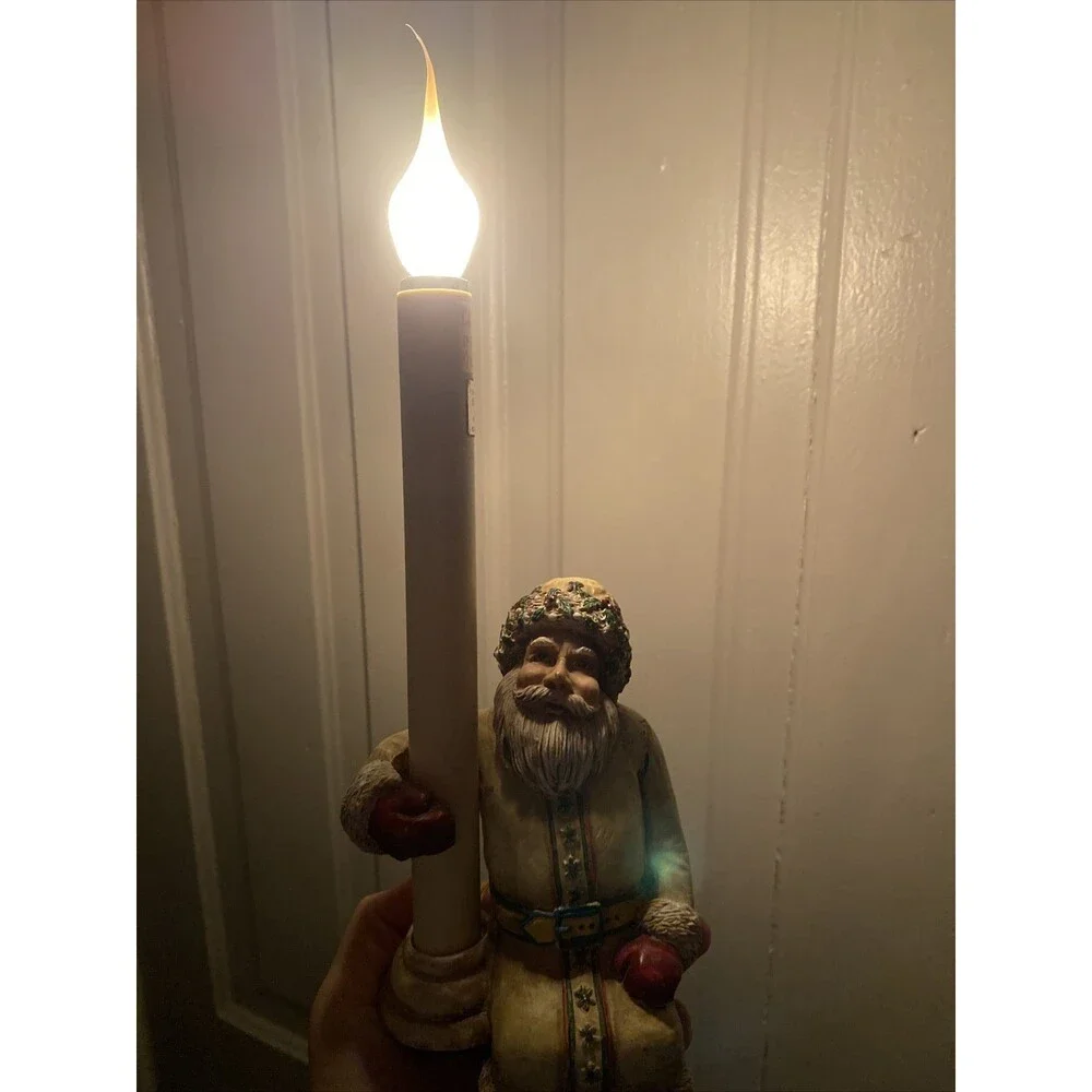 Santa Lamp Candle Light Shelf Sitting Figurine Christmas Cresswell Holiday